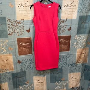 CALVIN KLEIN women's dress size 4 coral color, sleeveless,zip back